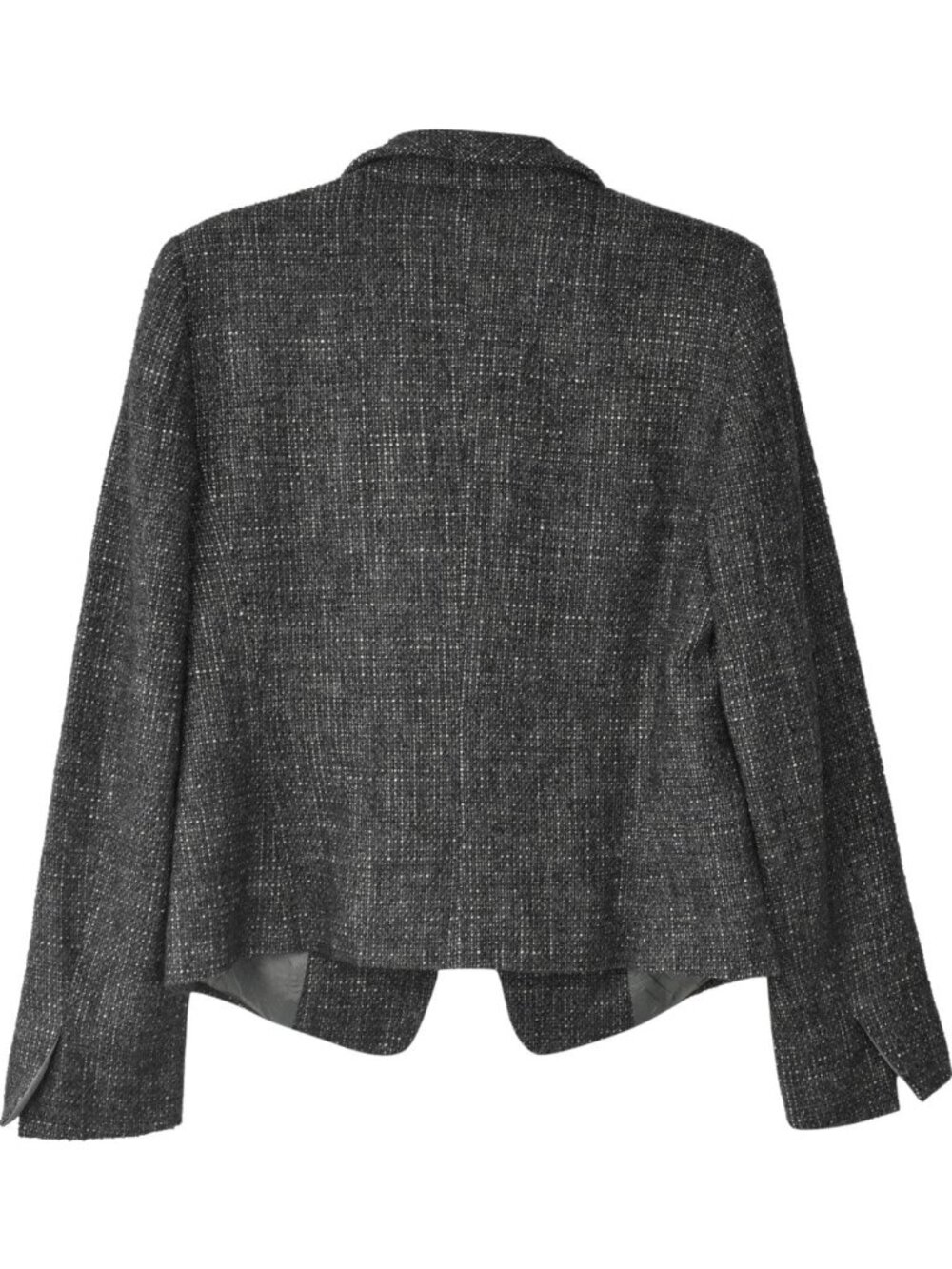 MAX MARA DARK GREY TWEED 1-BUTTON BLAZER JACKET - Picture 2 of 6